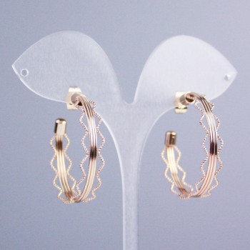Earrings Xuping Hoop Earrings with Pattern Gold Plating 18K, thickness 8mm±, diameter 35mm±