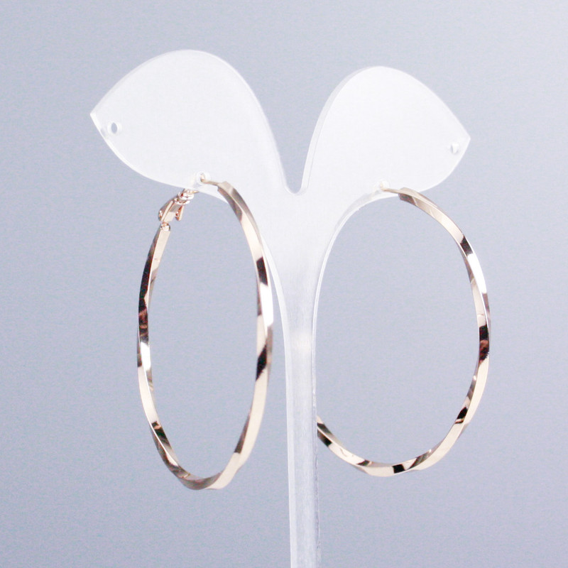 Earrings Xuping Hoop Gold Plating 18K, thickness 3mm±, diameter 50mm±