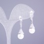 Earrings Xuping Rhodium with White Crystals and Mallorca Pearl 30x10mm+