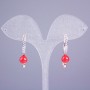 Earrings Xuping 18K Gold Plating with White Crystals and Red Bead, 30x8 mm