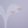 Xuping Gold-Plated 18K Yellow Gold Stud Earrings with White Stone Love 11x5mm