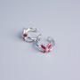 Cafe Xuping Rhodium with Red Enamel Butterfly 11x7mm +