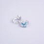 Caf Xuping Rhodium with blue enamel Butterfly 11x7mm +