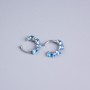 Cafe Xuping Rhodium with blue crystals 13x3mm +
