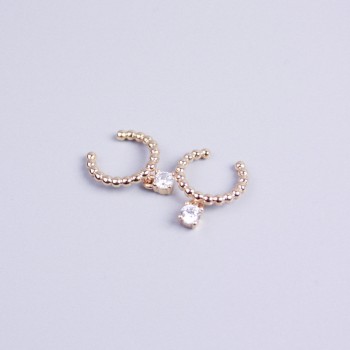 Kaf Xuping 18K Gold Plating with White Stone 11x10mm