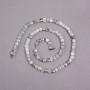Labradorite Beads on Thread, Natural Stone, Faceted Cube Shape, 4x4 mm ±, Length 39 cm ±