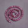 Tourmaline Rubellite Beads on a Thread, faceted ball, diameter 8mm±, length 37cm±