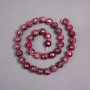 Tourmaline Rubellite Beads on a Thread Natural Stone Bead Faceted Ball, diameter 10mm±, thread length 38cm±