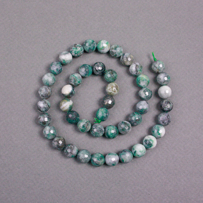 Lepidolite Beads on Thread Natural Stone, faceted round 8.5mm +/-, length 38cm +/-