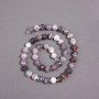 Botswana Agate Beads on Thread, Natural Stone, Faceted Round Beads, 8mm ±, Length 38cm ±
