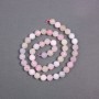 Morganite Beads on Thread Natural Stone Brushed Round Bead Ø8mm±, Length 38cm±