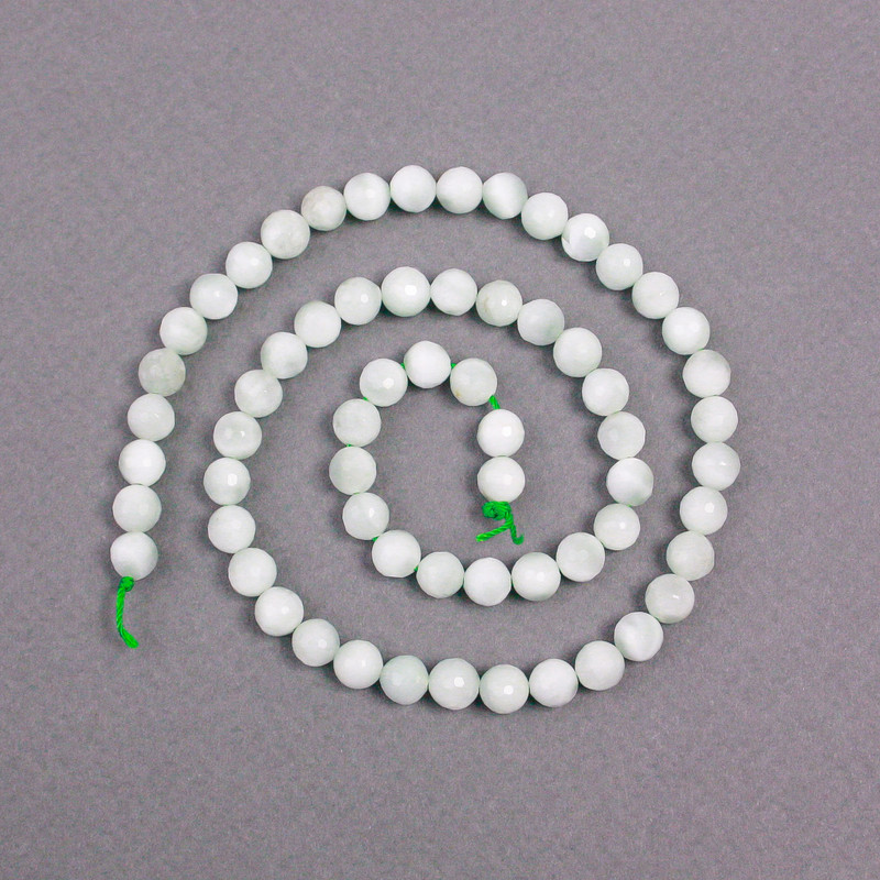 Angelite Beads natural stone faceted ball, diameter 6mm±, length 38cm± on thread