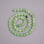Prehnite Beads on Thread - Natural Stone Briolette Bead, 8 mm diameter, 39 cm length