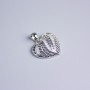 Xuping Rhodium-Plated Heart Pendant with White Crystals 15x17 mm+