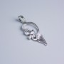 Xuping Rhodium Cat Pendant with White Crystals 27×13 mm+