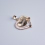 Xuping Gold Plating 18K Heart with White Rhinestones, 16x18mm diameter