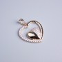 Xuping Pendant Gold Plating 18K Heart with White Crystals, diameter 20x22mm+
