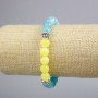Bracelet "Ukraine" Aquamarine (imitation), Citrine (imitation) round beads, diameter 8.5mm±, length 18cm± (stretch)
