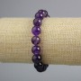Amethyst Bracelet Smooth Bead, 10mm diameter, 18cm length, stretch