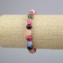 Faceted Tourmaline Bead Bracelet, 8mm diameter, 18cm length, stretch