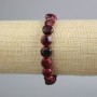 Bracelet Turmaline Rubellite Faceted Coin, diameter 10mm+, length 18cm+ (stretch)