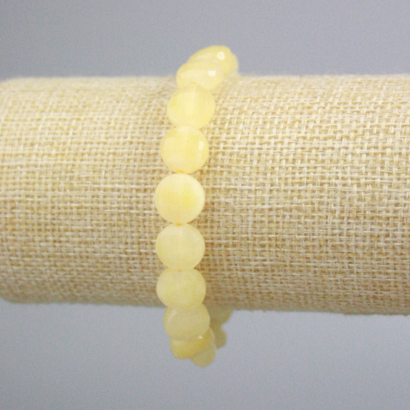 Bracelet Citrine Faceted Coin, diameter 10.5mm, length 18cm ± (stretch)
