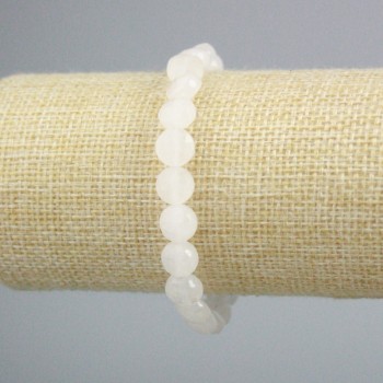 Bracelet Mountain Crystal faceted coin beads, 8.5mm±, length 18cm± (stretch)
