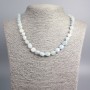 Aquamarine Necklace with Natural Stone, faceted beads, 9x8 mm, length 48 cm
