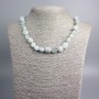 Aquamarine Necklace with Natural Stone Beads, faceted, diameter 13x9-8x7mm, length 47cm