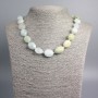 Morganite Necklace, natural stone faceted beads, diameter 14x11mm, length 49cm