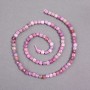 Ruby Beads on Thread, Natural Cut Ruby Cube Beads, 4×4 mm ±, length 39 cm ±
