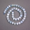 Aquamarine Rondelle Beads on a Thread, 9x7 mm ± with seed beads, 40 cm length