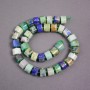 Azurite Rondelle Beads on Thread, 13x9 mm ± with Seed Beads, 2 mm ±, Length 39 cm ±