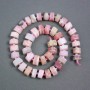 Beads on Thread Pink Opal Rondelle, diameter 12x7mm± with seed beads, length 39cm±