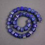 Lapis lazuli rondelle beads on thread, 12x8mm diameter, with beads, 2mm+ beads, length 39cm+