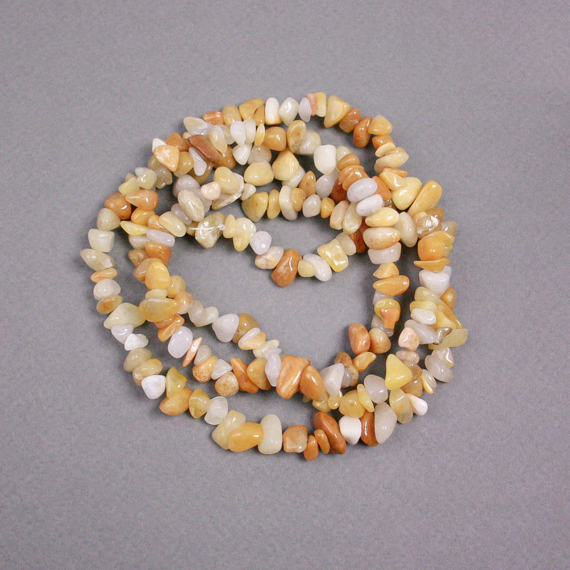 Beads on Thread Yellow Agate Chips, diameter 8x7x4mm+-, length 80cm+-