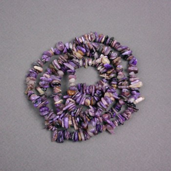 Charoite Beads on Thread, Chip, 11x6x4 mm, length 80 cm