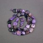 Charoite Beads on Thread, natural stone, faceted, 14x12x5 mm, ±, length 40 cm ±