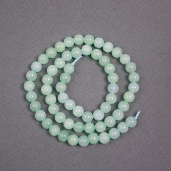 Amazonite Beads on String Natural Stone Smooth Round Bead, diameter 6.5mm ±, length 38cm ±