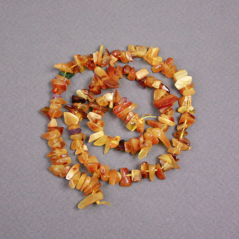 Amber Beads on Thread Chunk Amber, diameter 8x3mm±, length 39cm±
