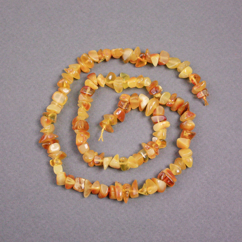 Amber Beads on Thread, Amber Chip 7x4mm, length 39cm