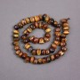 Tiger's Eye Beads on Thread - Natural Stone Tumbled Beads, 9x6 mm, ~39 cm length