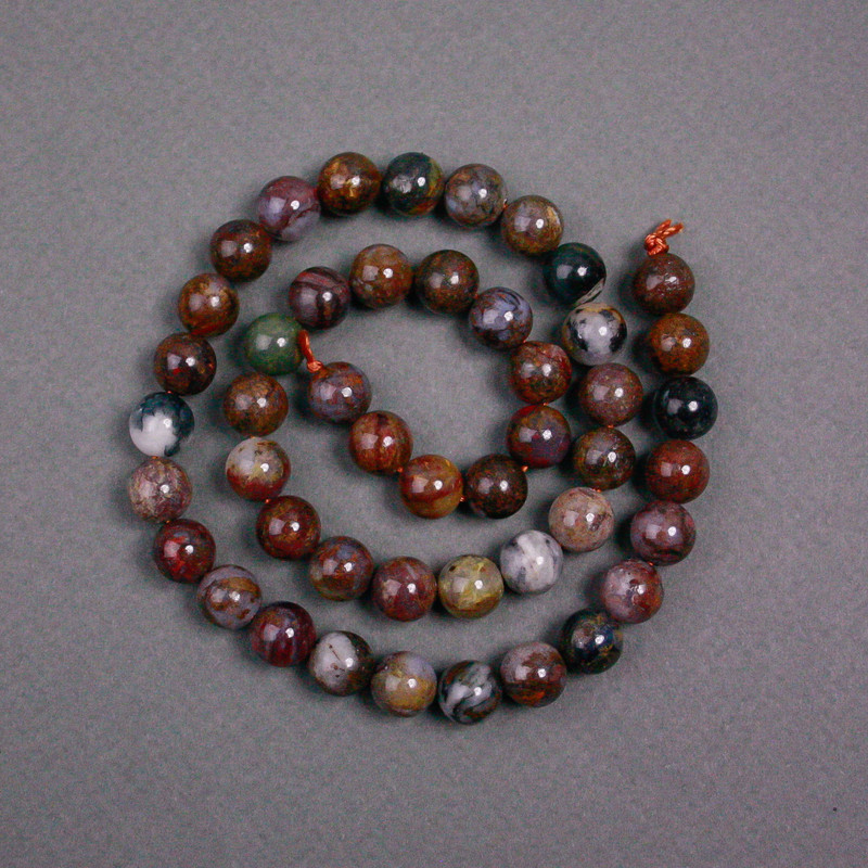 Petersite Beads on Thread Natural Stone Smooth Round Bead, diameter 8.5mm ±, length 39cm ±