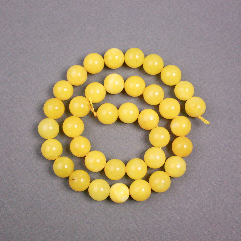 Citrine Beads on Thread Smooth Ball Ø 10.5 mm+, length 39 cm+