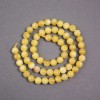 Yellow Jadeite Beads on Thread Smooth Round Bead, 6.5 mm diameter ±, Thread Length 38 cm ±