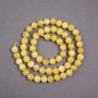 Yellow Jadeite Beads on Thread Smooth Round Bead, 6.5 mm diameter ±, Thread Length 38 cm ±