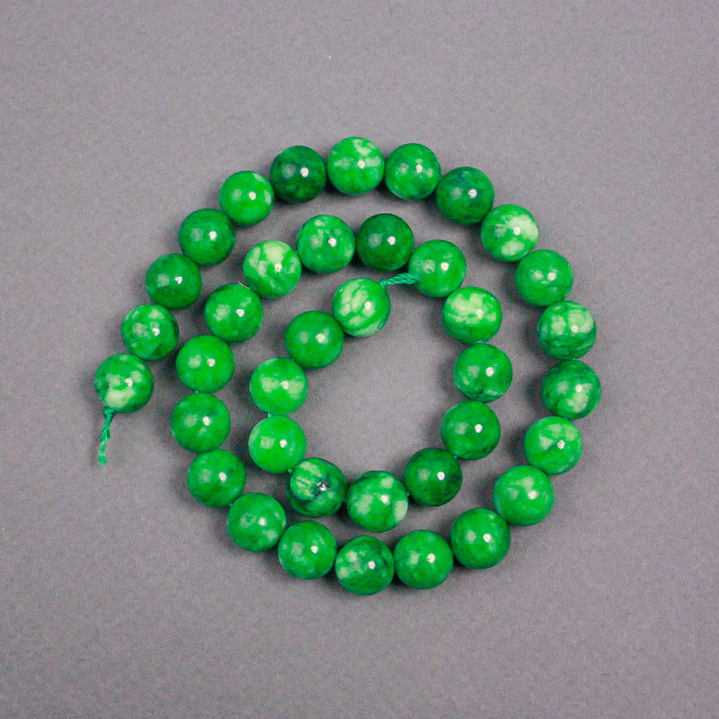 Chrysoprase Beads on Thread Smooth Round Bead, diameter 10mm±, length 39cm±