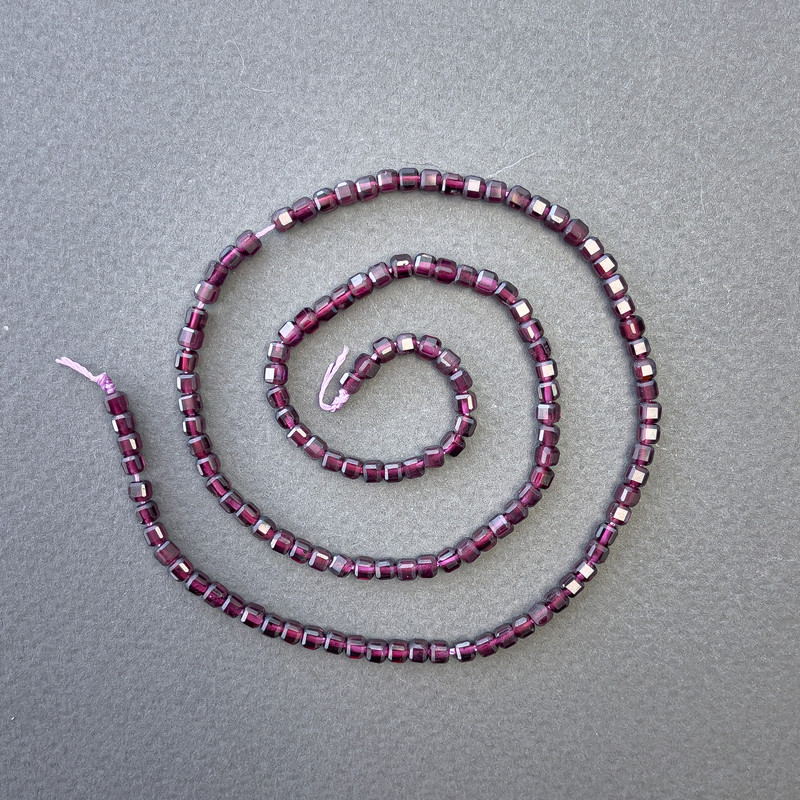 Turmaline Beads on Thread Natural Stone Cube, diameter 3x3mm±, length 40cm±