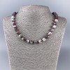 Turmaline Necklace natural stone faceted cube, diameter 9x9mm±, length 50cm ±