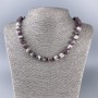 Turmaline Necklace natural stone faceted cube, diameter 9x9mm±, length 50cm ±
